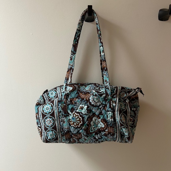 Vera Bradley Retired Java Blue Small Duffel - Picture 2 of 4